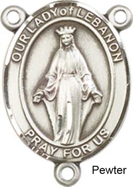 Our Lady of Lebanon Rosary Centerpiece Sterling Silver or Pewter