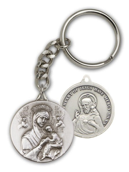 Sacred Key Chain Our Lady of Perpetual Help and Sacred Heart Key Chain