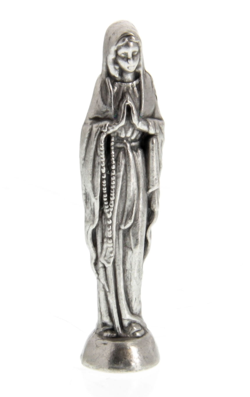 Our Lady of the Rosary Pocket Statue with Holy Card