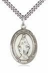 Oval Sterling Silver Miraculous Medal Necklace