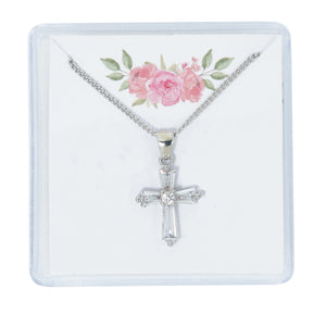 Crystal Cubic Zirconia Cross Pendant