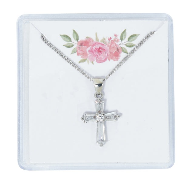 Crystal Cubic Zirconia Cross Pendant