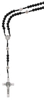 Black Wood Corded St. Benedict Rosary from Italy