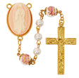 Gold Tone Pearl Our Lady of Guadalupe Cameo Rosary