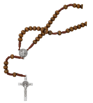 Brown Wood St. Benedict Necklace