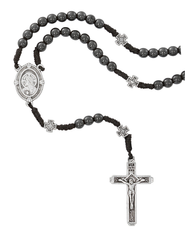 Hematite Corded Rosary