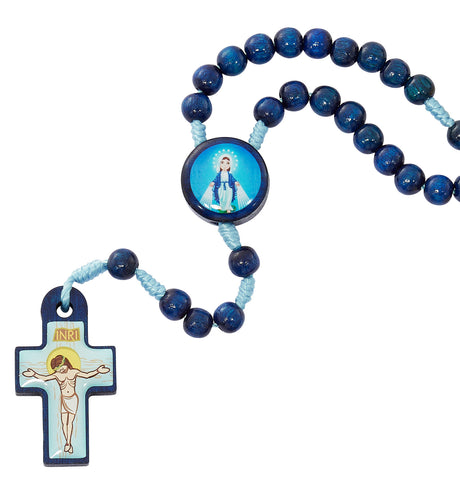Kids Blue Wood Rosary