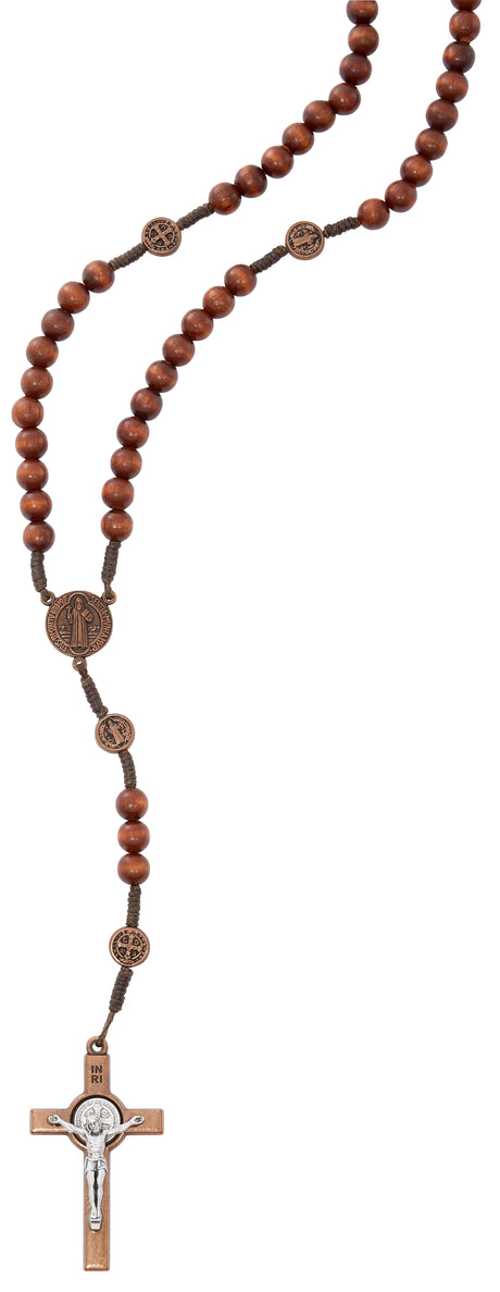 Copper St. Benedict Wood Rosary