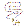 Gold Tone Multi-Color Matte Bead Rosary