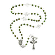 Green Irish Rosary with Shamrock Our Father Beads