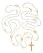 Gold Pearl Wedding Lasso Rosary with Bilingual Holy Card