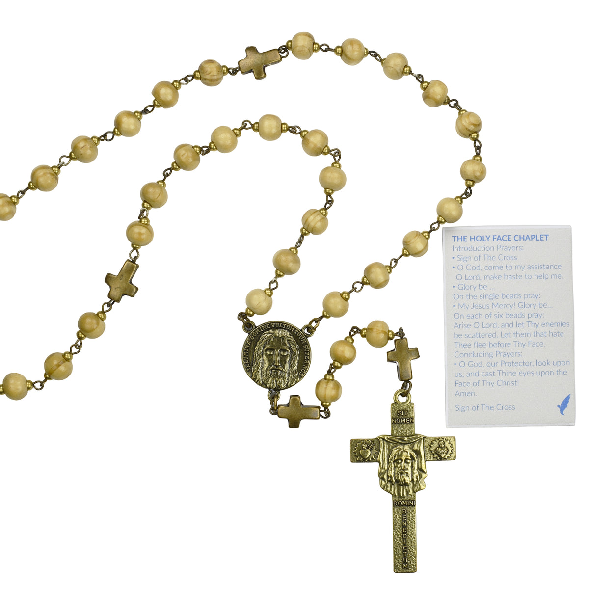 Holy Face of Jesus Rosary with Holy Card