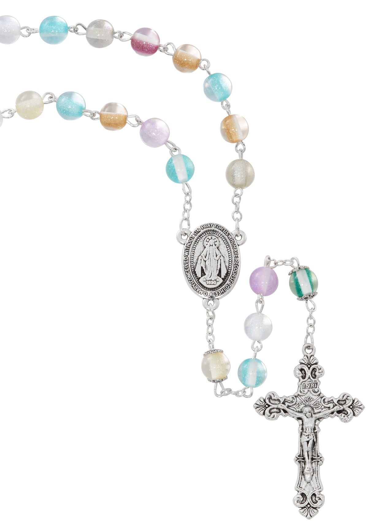 Multi-Color Sparkle Glass Bead Rosary