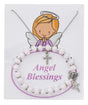 Pink Butterfly Bracelet and Crystal Cross Necklace Set