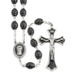 Black Beehive Boxwood Rosary, Pewter Crucifix and Center