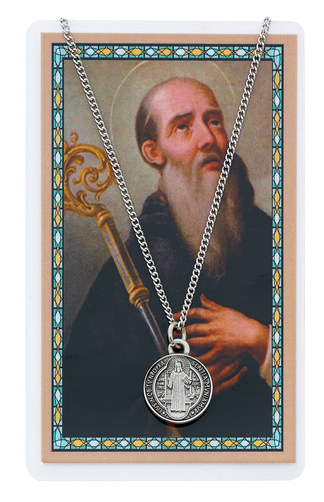 St. Benedict Medal and Holy Card Set