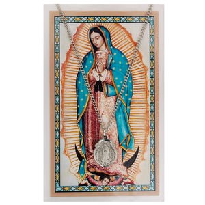 Pewter Our Lady of Guadalupe Medal with Prayer Card