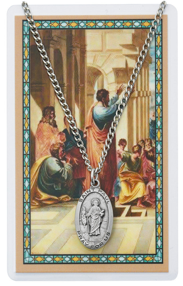 Oval St. Paul Medal with Prayer Card
