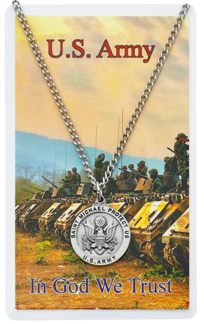 St. Michael U.S. Army Pewter Medal with Soldier's Prayer Card