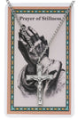 Pewter Crucifix Necklace with Prayer of Stillness Card