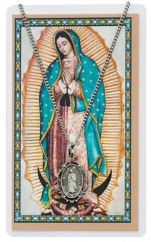 Our Lady of Guadalupe Medal and Laminated Holy Card Set