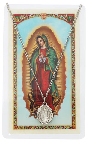 Pewter Our Lady of Guadalupe Medal with Prayer Card