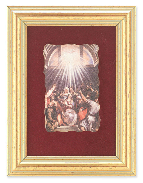 Pentecost 5x6.5 Velvet Back Gold Frame