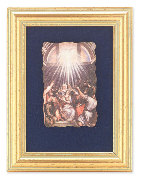 Pentecost 5x6.5 Velvet Back Gold Frame