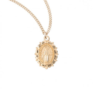 Petite Miraculous Pendant with Scalloped Border