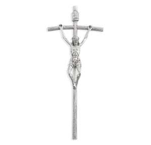 Pewter Wall Papal Crucifix 8 Inches