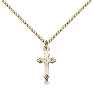 Beautiful Etched Tip Cross Necklace