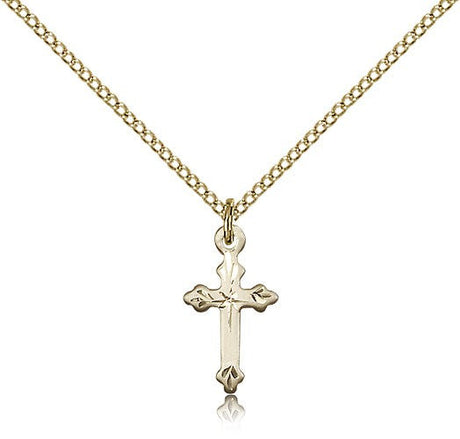 Beautiful Etched Tip Cross Necklace