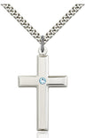 Large Plain Cross Pendant with Birthstone Options