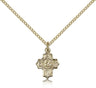 5 Way with Red Center Petite Charm Medal Necklace