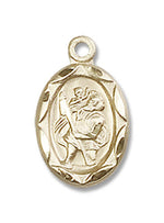 Scalloped Edge Petite St. Christopher Necklace for Women