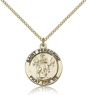 St. Peregrine Round Medal Necklace