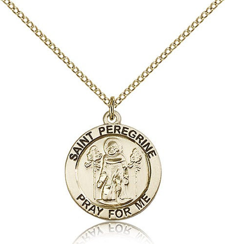 St. Peregrine Round Medal Necklace