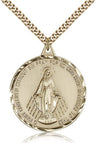 Large Round Miraculous Medal Necklace for Men