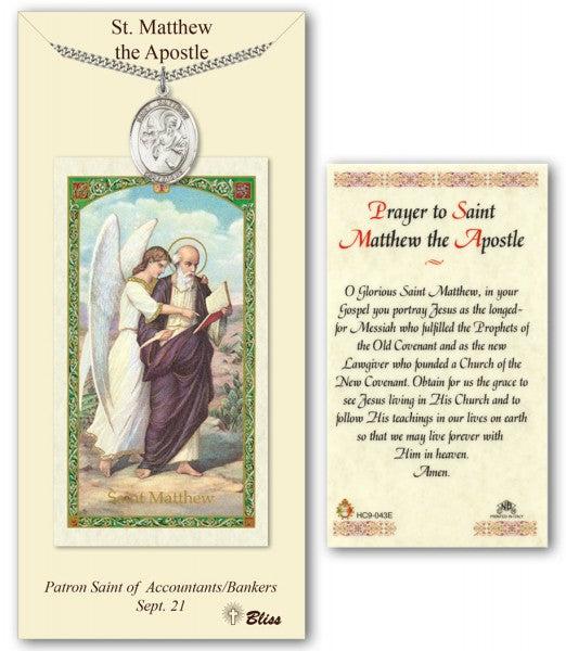 St. Matthew the Apostle Medal in Pewter with Prayer Card
