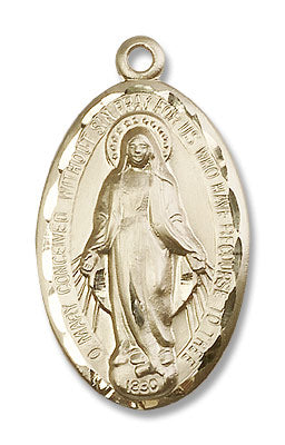 Men's High Relief Miraculous Medal Necklace