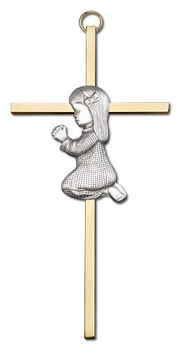 Praying Girl Cross  6'