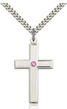 Large Plain Cross Pendant with Birthstone Options