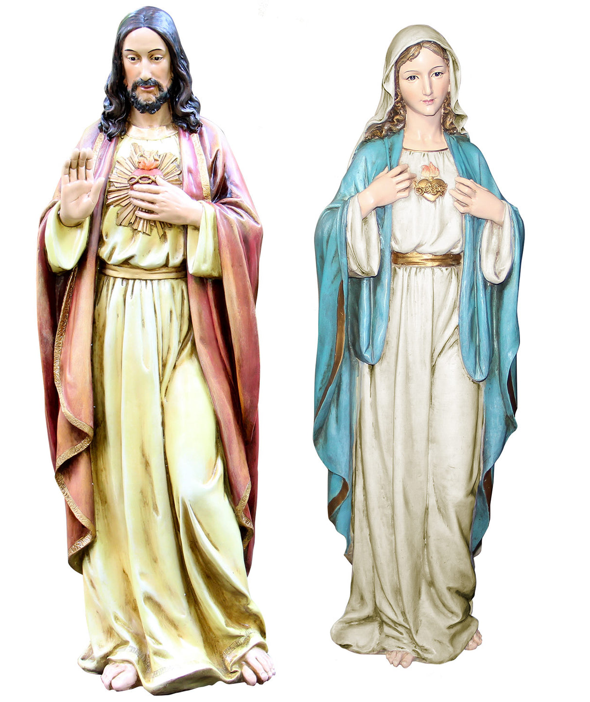 Sacred Heart & Immaculate Heart Statue Set 37"