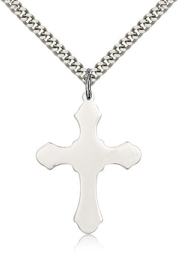 Budded Thick Cross Necklace