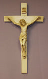 Alabaster Crucifix 9.5" Wall Cross – Light Antiqued Italian Made
