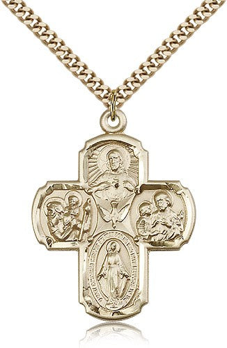 Five-Way Large Classic Medal with Dove Center for Men