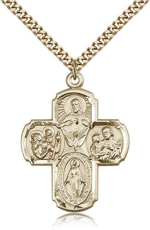 Five-Way Large Classic Medal with Dove Center for Men