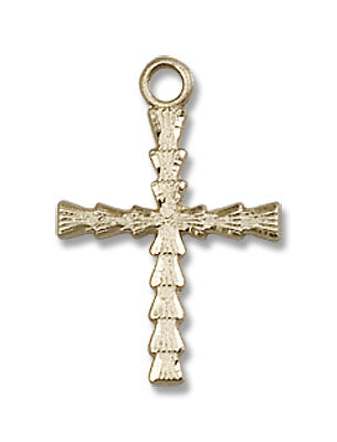 Women's Fluted Crossbar Cross Necklace