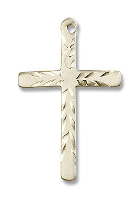 Women's Contemporary Etched Cross Necklace