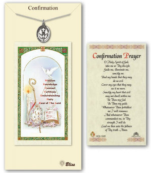 Confirmation Medal in Pewter with Prayer Card